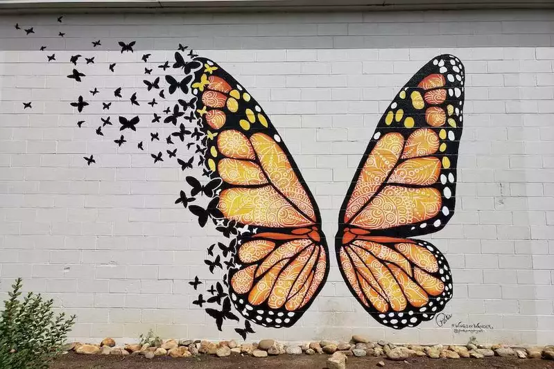 butterfly mural in sevierville tennessee