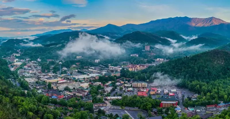 aerial view of Gatlinburg