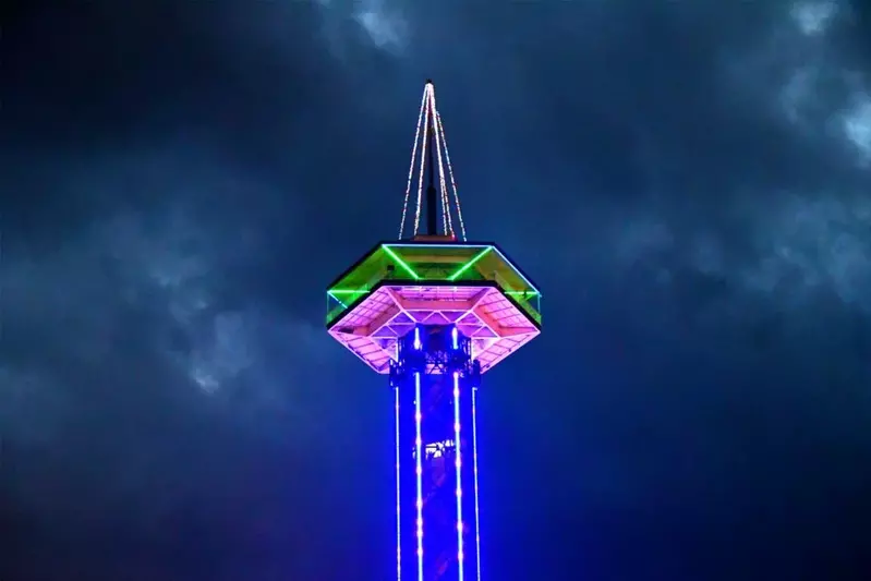 gatlinburg space needle at night