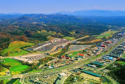 aerial view pigeon forge