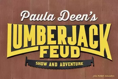 Paula Deen's Lumberjack Feud sign