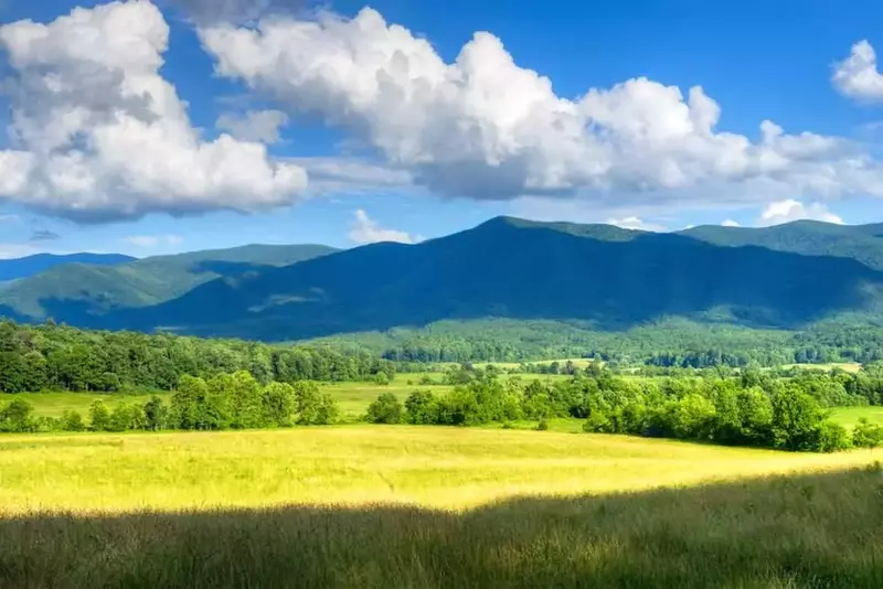 A beautiful photo of Cades Cove near Gatlinburg.