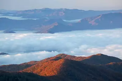 view of fall colors in the Smokies from Clingmans Dome