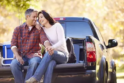 couple sitting outside during a romantic Smoky Mountain getaway