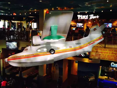 Airplane decor at Margaritaville restaurant in Pigeon Forge