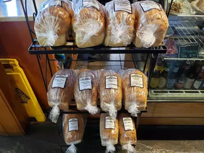 freshly baked bread from old mill